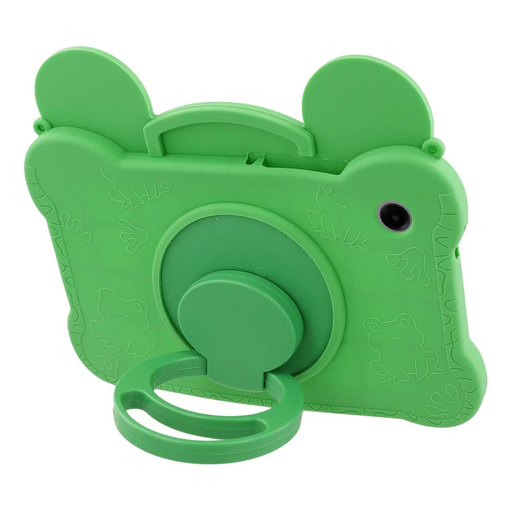 For Samsung Galaxy Tab A11 / Tab A9 Case Rotating Kickstand Cute Frog Design Silicone Tablet Cover with Lanyard - 5