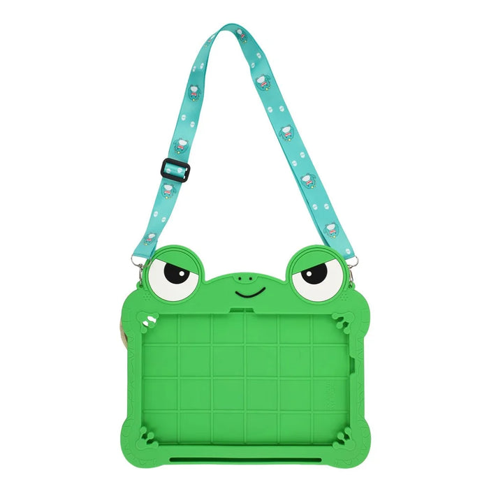 For Samsung Galaxy Tab A11+ / Tab A9+ Case Rotating Kickstand Cute Frog Design Silicone Tablet Cover with Lanyard - 2