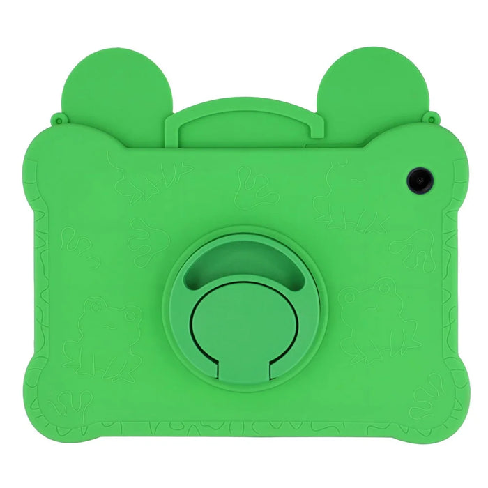 For Samsung Galaxy Tab A11+ / Tab A9+ Case Rotating Kickstand Cute Frog Design Silicone Tablet Cover with Lanyard - 4