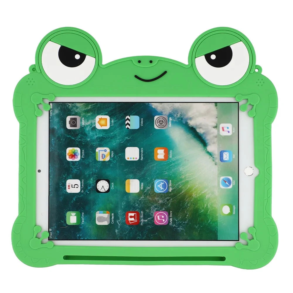 Tablet Case for iPad 10.2 (2021) / (2020) / (2019) / iPad Air 10.5 inch (2019) / iPad Pro 10.5-inch (2017) , Rotating Kickstand Cute Frog Design Silicone Cover with Lanyard - 3