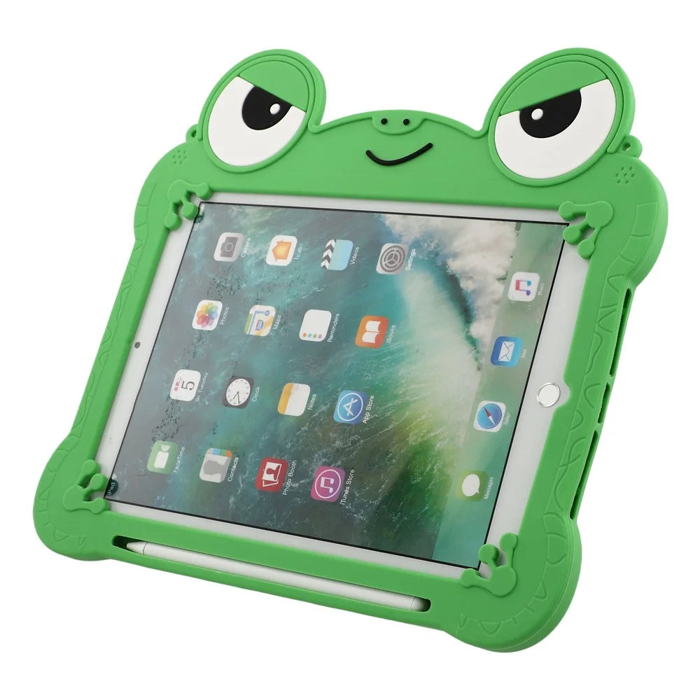 Tablet Case for iPad 10.2 (2021) / (2020) / (2019) / iPad Air 10.5 inch (2019) / iPad Pro 10.5-inch (2017) , Rotating Kickstand Cute Frog Design Silicone Cover with Lanyard - 6