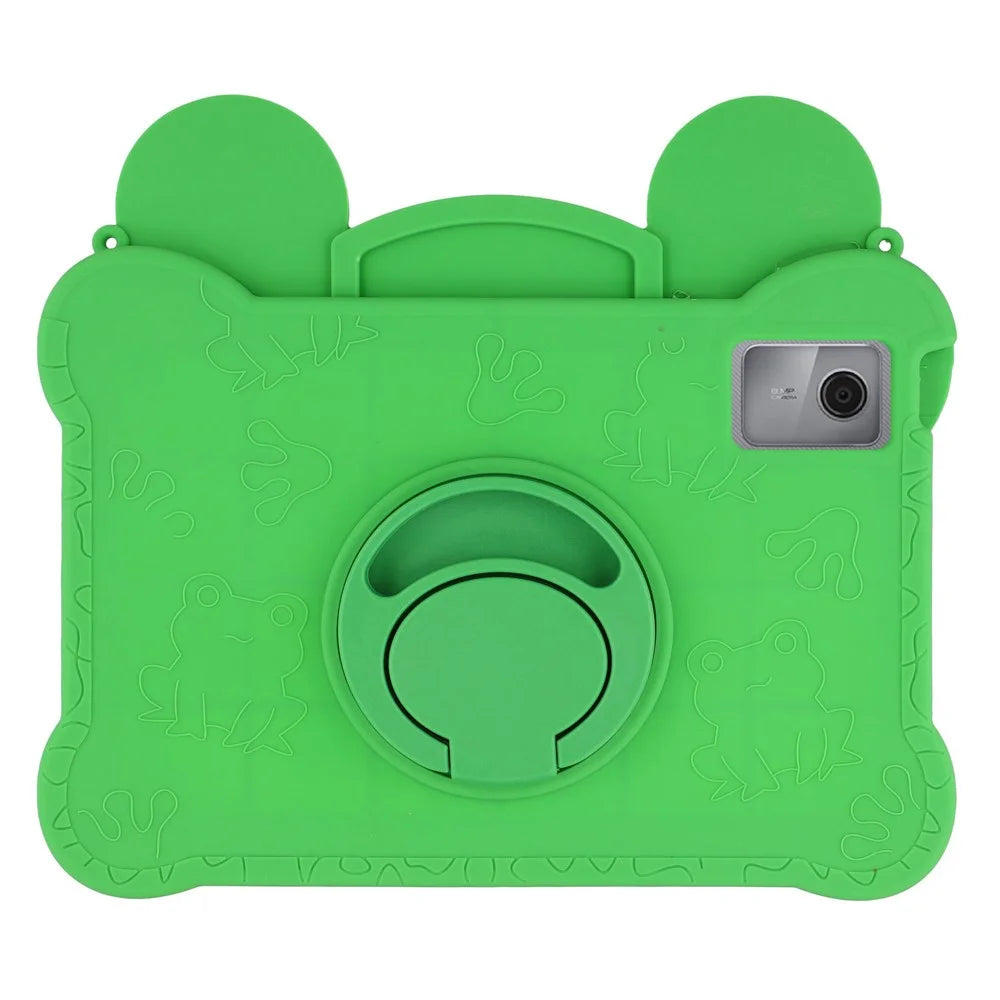 For Lenovo Xiaoxin Pad 11 2025 / 2024 / Tab M11 Case Rotating Kickstand Cute Frog Design Silicone Tablet Cover with Lanyard - 4