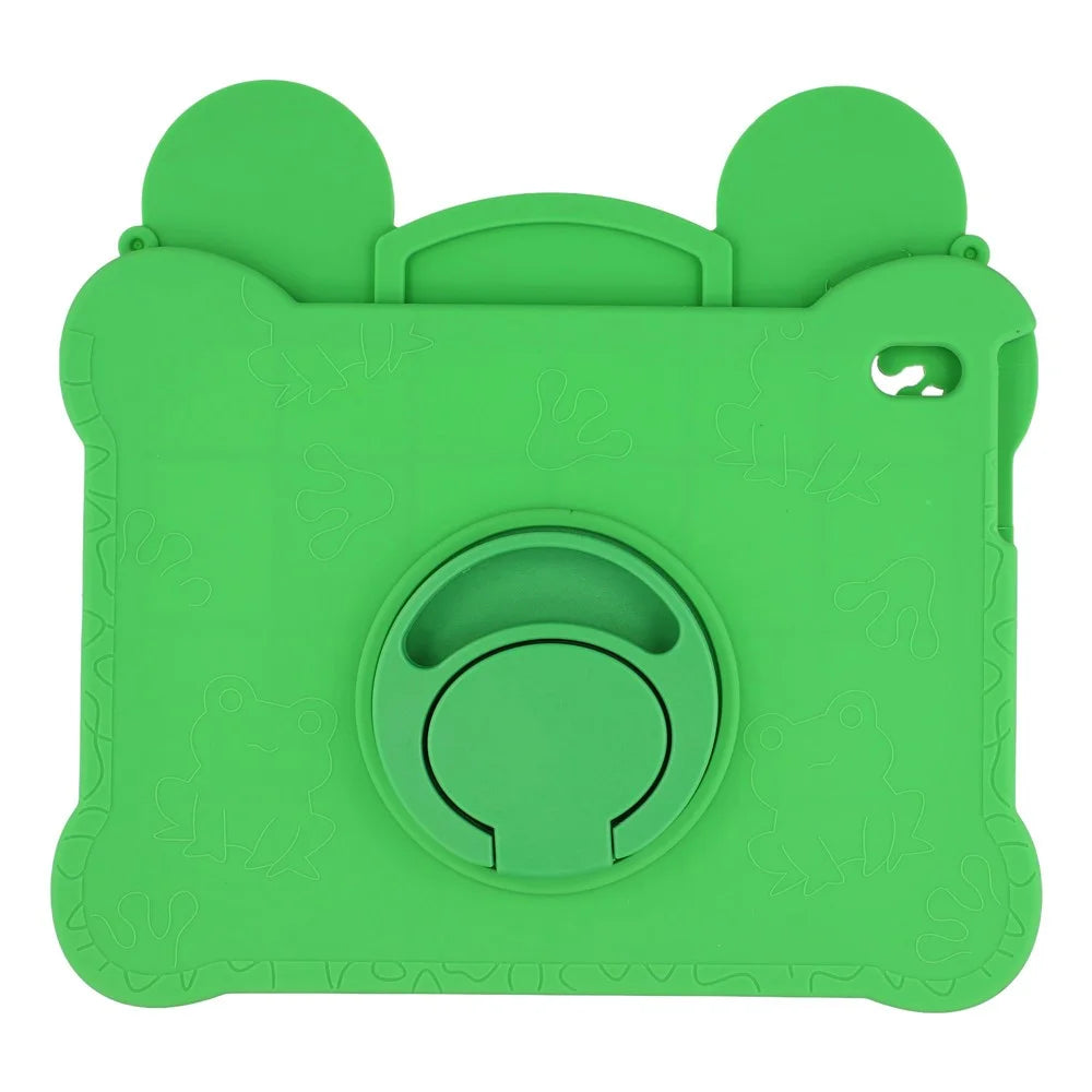 Tablet Case for iPad Air 11 (2026) / (2025) / (2024) / Air (2022) / (2020) / iPad Pro 11 (2025) / (2024) / (2022) / (2021) / (2020) / (2018) , Rotating Kickstand Cute Frog Design Silicone Cover with Lanyard - 3