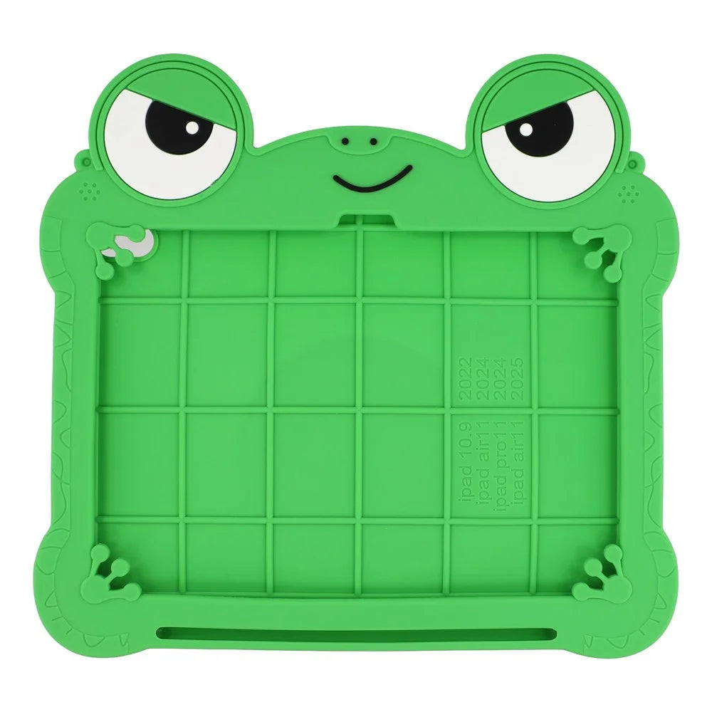 Tablet Case for iPad Air 11 (2026) / (2025) / (2024) / Air (2022) / (2020) / iPad Pro 11 (2025) / (2024) / (2022) / (2021) / (2020) / (2018) , Rotating Kickstand Cute Frog Design Silicone Cover with Lanyard - 4