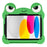 For iPad (2025) / iPad 10.9 (2022) Case Rotating Kickstand Cute Frog Design Silicone Tablet Cover with Lanyard - 3