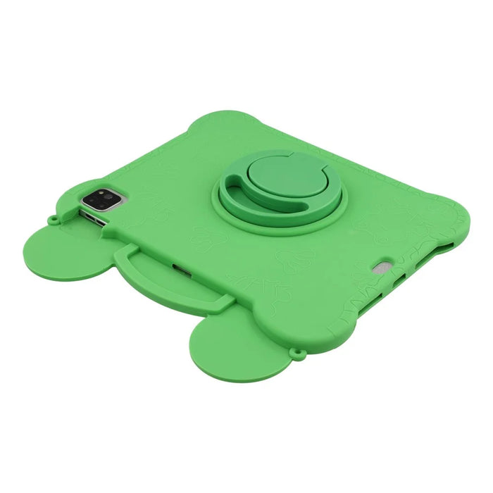 For iPad (2025) / iPad 10.9 (2022) Case Rotating Kickstand Cute Frog Design Silicone Tablet Cover with Lanyard - 7