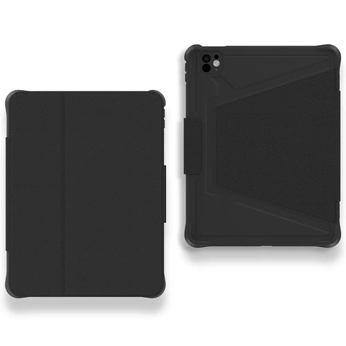 MUTURAL Tablet Case for iPad Pro 11 (2025) / (2024) Grid Pattern Folio Stand Cover with Pencil Slot - Black - 1