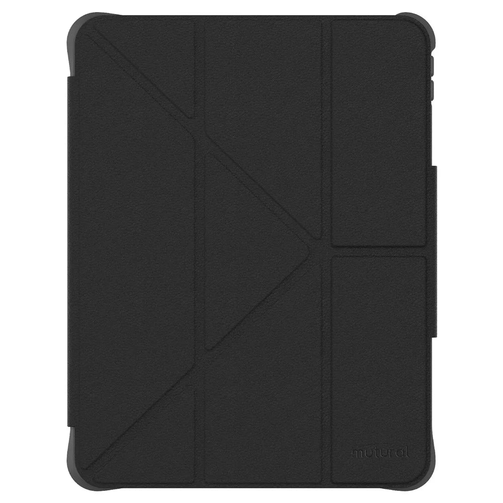 MUTURAL for iPad (2025) / iPad 10.9 (2022) Case with Pen Slot Stand Leather + PC + TPU Shockproof Tablet Cover - Black - 2