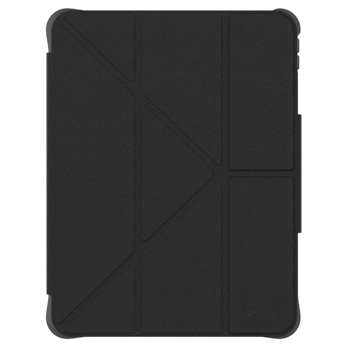 MUTURAL for iPad (2025) / iPad 10.9 (2022) Case with Pen Slot Stand Leather + PC + TPU Shockproof Tablet Cover - Black - 2