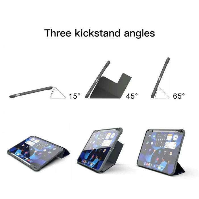 MUTURAL for iPad (2025) / iPad 10.9 (2022) Case with Pen Slot Stand Leather + PC + TPU Shockproof Tablet Cover - Black - 4