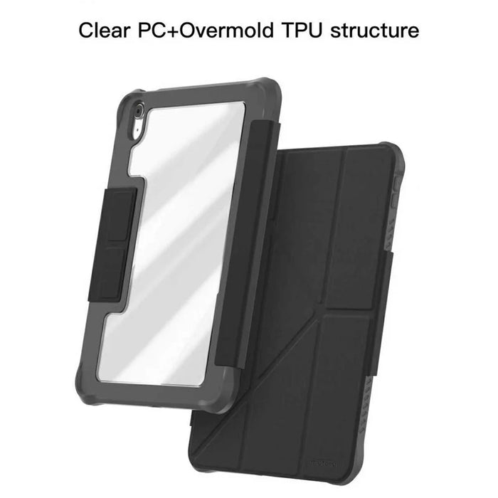 MUTURAL for iPad (2025) / iPad 10.9 (2022) Case with Pen Slot Stand Leather + PC + TPU Shockproof Tablet Cover - Black - 7