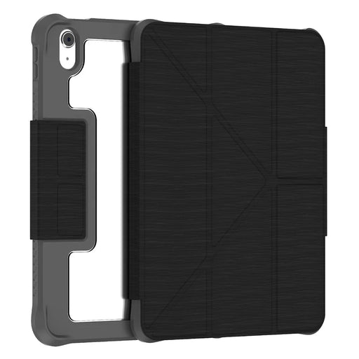 MUTURAL for iPad (2025) / iPad 10.9 (2022) Case Line Texture Leather + PC + TPU Stand Tablet Cover with Pen Slot - Black - 1