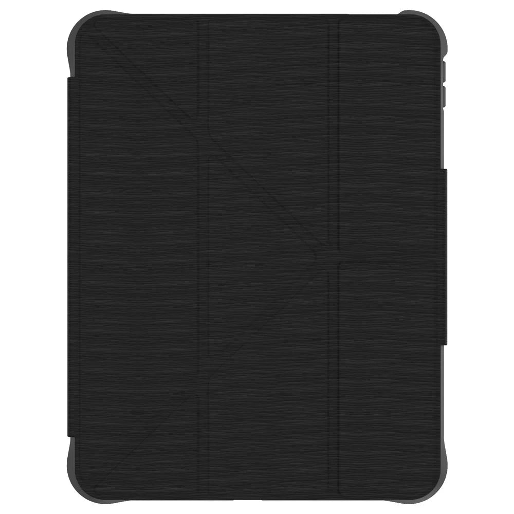 MUTURAL for iPad (2025) / iPad 10.9 (2022) Case Line Texture Leather + PC + TPU Stand Tablet Cover with Pen Slot - Black - 2