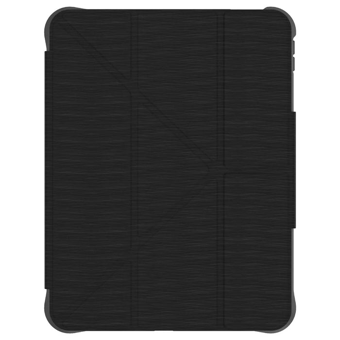 MUTURAL for iPad (2025) / iPad 10.9 (2022) Case Line Texture Leather + PC + TPU Stand Tablet Cover with Pen Slot - Black - 2