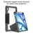 MUTURAL for iPad (2025) / iPad 10.9 (2022) Case Line Texture Leather + PC + TPU Stand Tablet Cover with Pen Slot - Black - 3