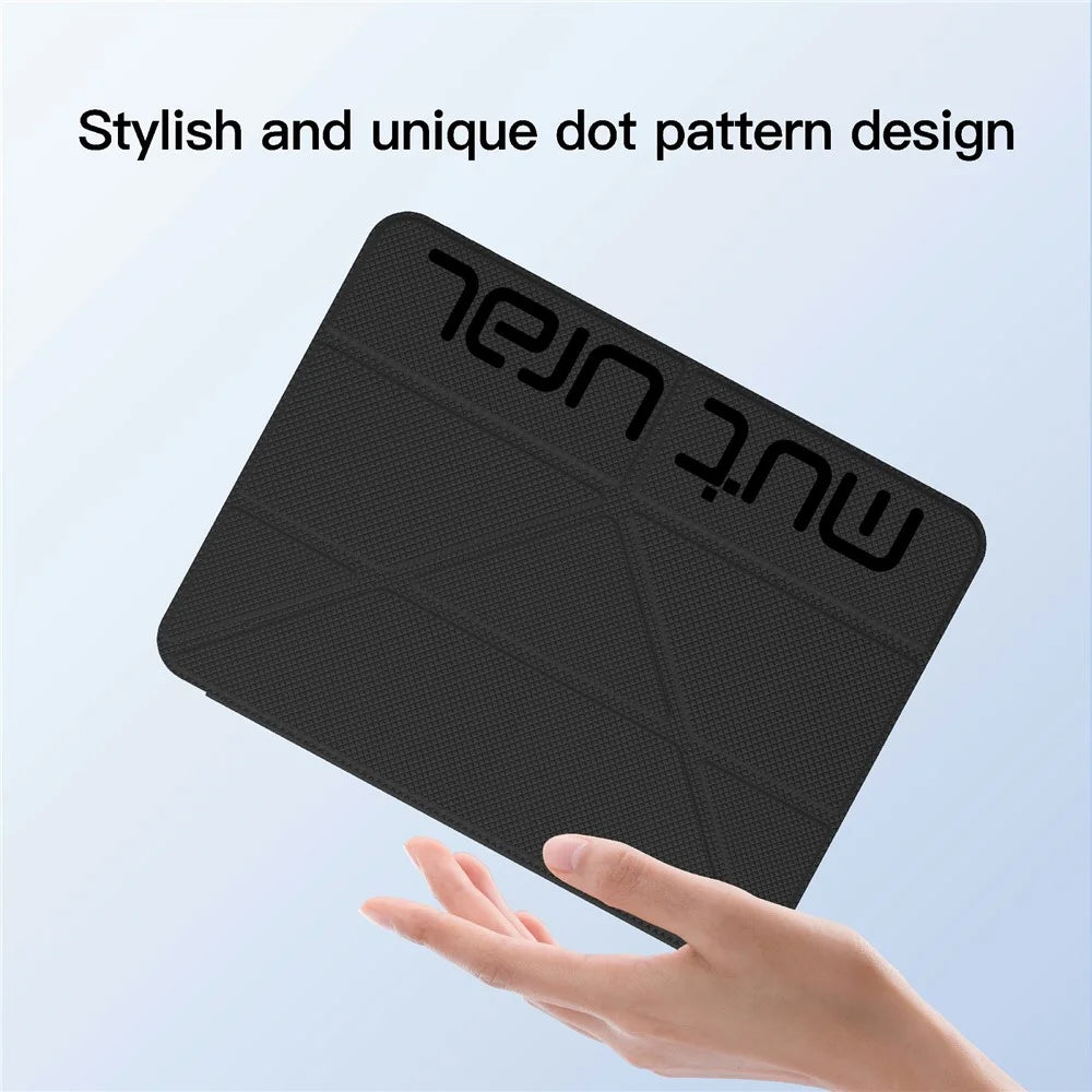 MUTURAL for iPad Pro 11 (2022) / (2021) / (2020) Case Dot Pattern Leather Stand Tablet Cover with Stylus Slot - Black - 6