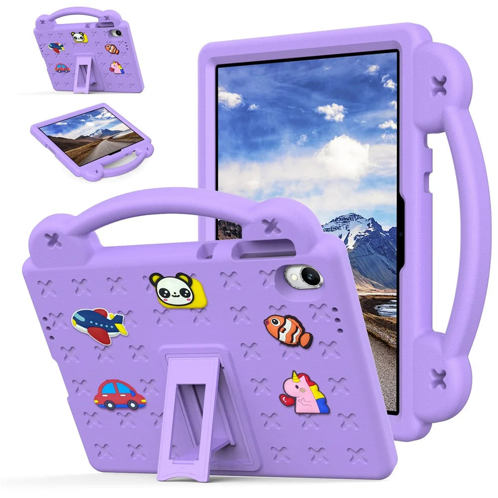 For Walmart Onn 11 inch Core Tablet (2026) Case Kids Cartoon Patterns Hand Grip Kickstand Tablet EVA Cover - Purple - 1