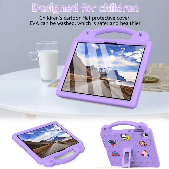 For Walmart Onn 11 inch Core Tablet (2026) Case Kids Cartoon Patterns Hand Grip Kickstand Tablet EVA Cover - Purple - 3
