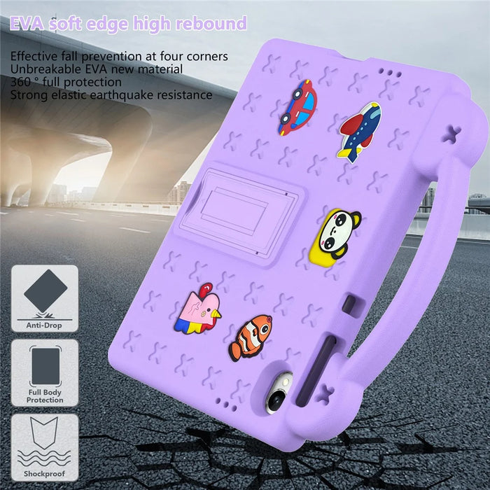 For Walmart Onn 11 inch Core Tablet (2026) Case Kids Cartoon Patterns Hand Grip Kickstand Tablet EVA Cover - Purple - 6