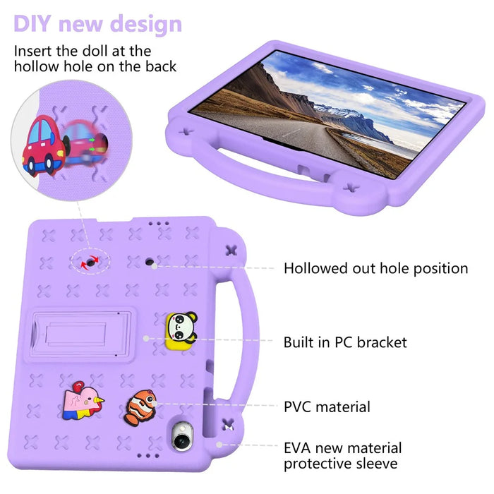 For Walmart Onn 11 inch Core Tablet (2026) Case Kids Cartoon Patterns Hand Grip Kickstand Tablet EVA Cover - Purple - 7