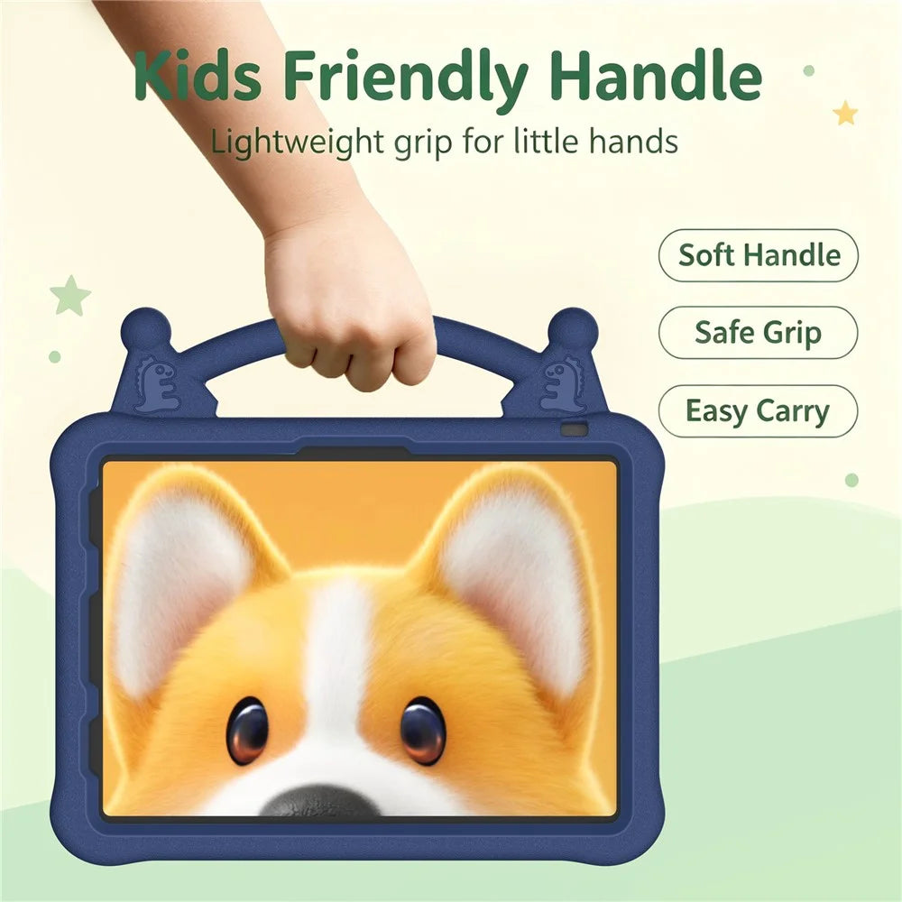 Cartoon EVA Tablet Case for iPad Pro 11 (2025) / (2024) / (2022) / (2021) / (2020) / (2018) / Air (2022) / (2020) , Kickstand Kid-Friendly Shockproof Cover - Navy Blue - 5