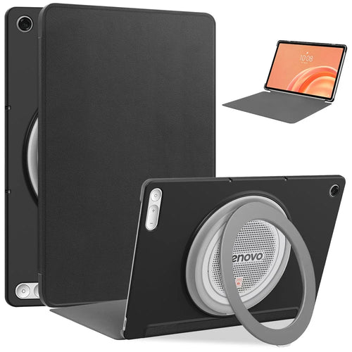 For Lenovo Tab Plus Gen 2 Case Shockproof PU Leather + TPU Tablet Cover - Black - 1