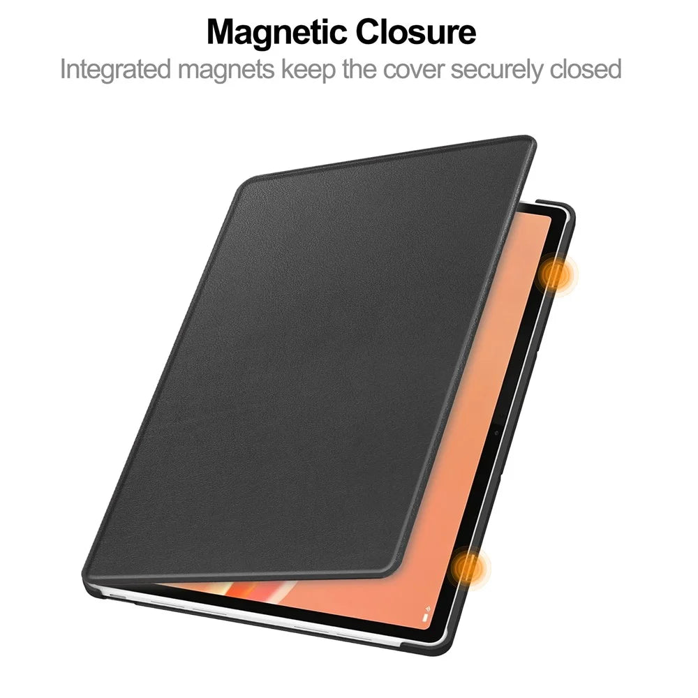 For Lenovo Tab Plus Gen 2 Case Shockproof PU Leather + TPU Tablet Cover - Black - 4