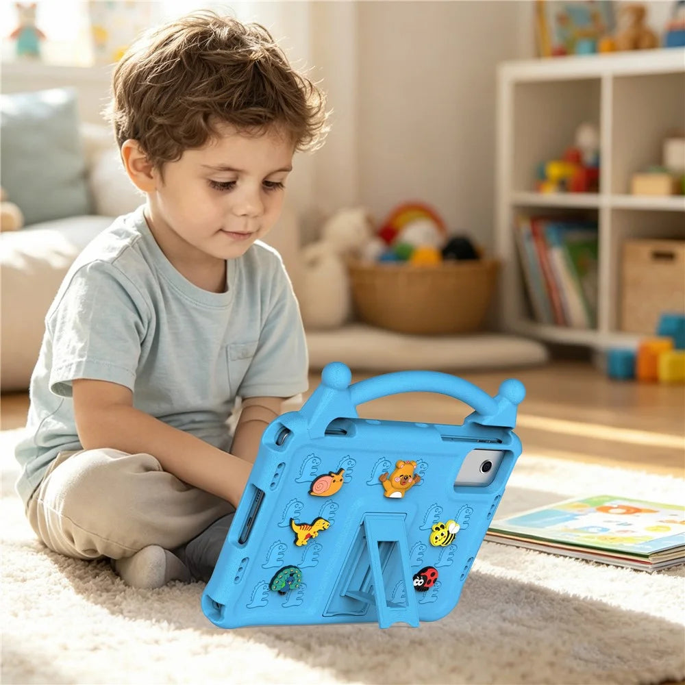 Cartoon EVA Tablet Case for Xiaomi Pad 6 / Pad 6 Pro / Redmi Pad SE / Redmi Pad 2 11 / Lenovo Tab M11 / Xiaoxin Pad 11 2024 / Idea Tab / Tab K11 Gen 2 / TECNO Megapad SE , Kickstand Kid-Friendly Shockproof Cover - Blue - 5