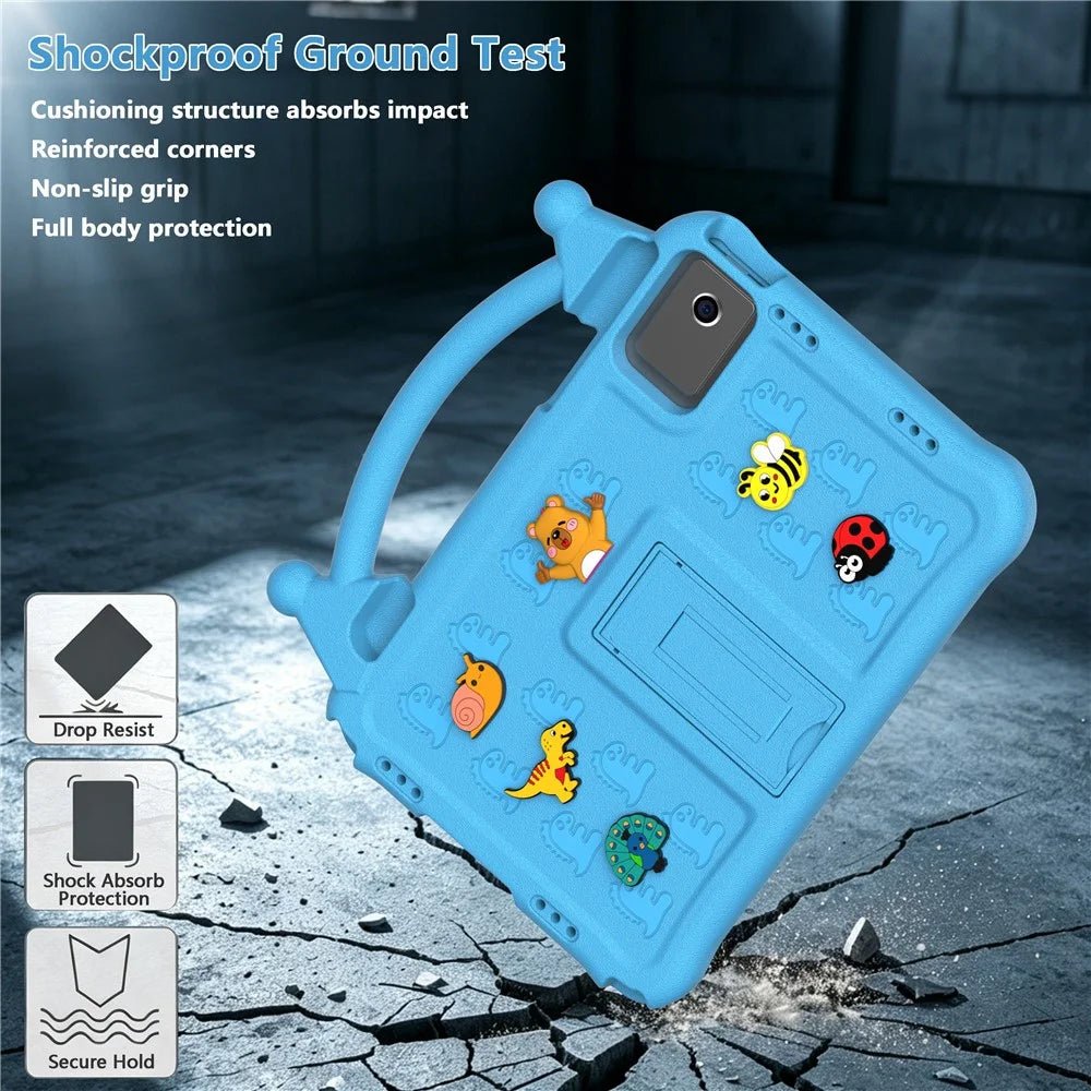 Cartoon EVA Tablet Case for Xiaomi Pad 6 / Pad 6 Pro / Redmi Pad SE / Redmi Pad 2 11 / Lenovo Tab M11 / Xiaoxin Pad 11 2024 / Idea Tab / Tab K11 Gen 2 / TECNO Megapad SE , Kickstand Kid-Friendly Shockproof Cover - Blue - 6