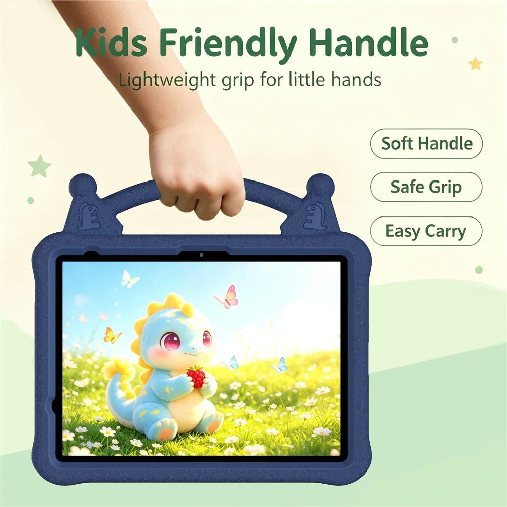 Cartoon EVA Tablet Case for iPad Air 11 (2026) / (2025) / (2024) / iPad (2025) / iPad 10.9 (2022) , Kickstand Kid-Friendly Shockproof Cover - Navy Blue - 6