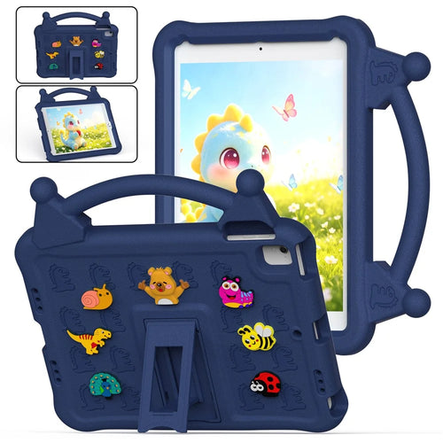Cartoon EVA Tablet Case for iPad 9.7-inch (2018) / (2017) / (2016) / Air 2 / Air (2013) , Kickstand Kid-Friendly Shockproof Cover - Navy Blue - 1