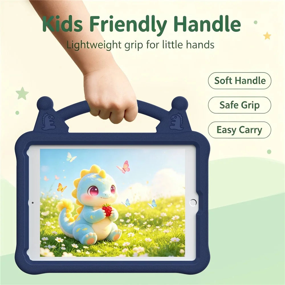 Cartoon EVA Tablet Case for iPad 9.7-inch (2018) / (2017) / (2016) / Air 2 / Air (2013) , Kickstand Kid-Friendly Shockproof Cover - Navy Blue - 6
