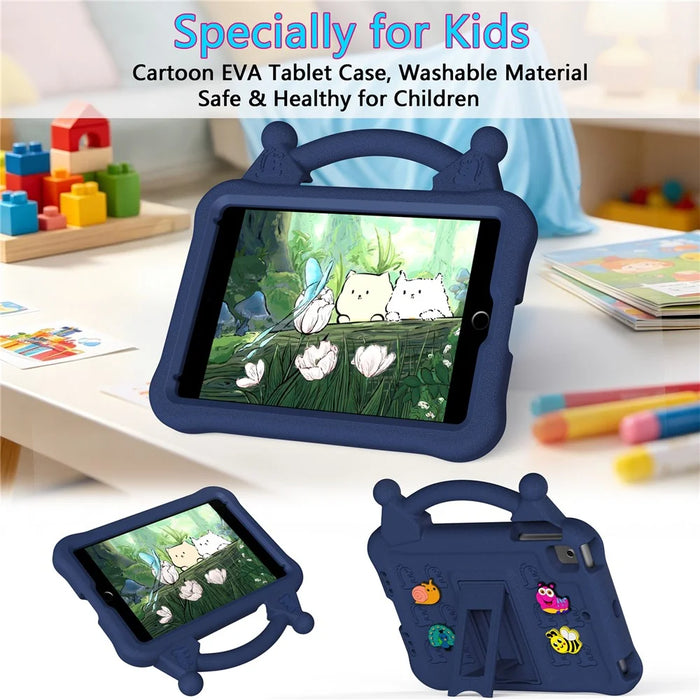 Cartoon EVA Tablet Case for iPad mini (2019) 7.9 inch / mini 4 / mini 3 / Mini 2 / Mini , Kickstand Kid-Friendly Shockproof Cover - Navy Blue - 2