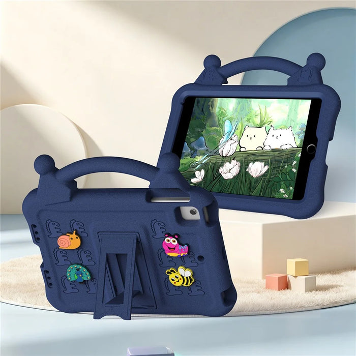 Cartoon EVA Tablet Case for iPad mini (2019) 7.9 inch / mini 4 / mini 3 / Mini 2 / Mini , Kickstand Kid-Friendly Shockproof Cover - Navy Blue - 7