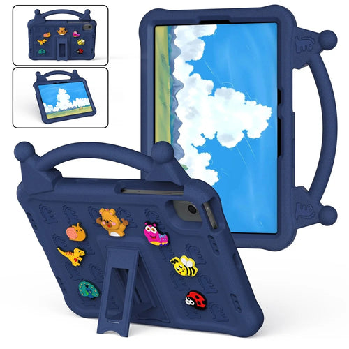 Cartoon EVA Tablet Case for Samsung Galaxy Tab S11 / Tab S10 FE / Tab S10 Lite / Tab S9 / Tab S8 / Tab S7 / Xiaomi Pad 5 / Pad 5 Pro , Kickstand Kid-Friendly Shockproof Cover - Navy Blue - 1