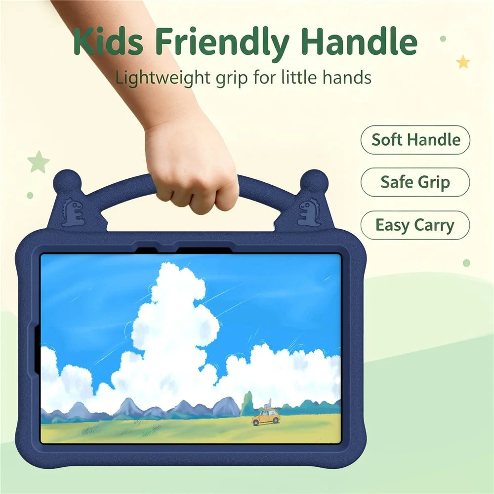 Cartoon EVA Tablet Case for Samsung Galaxy Tab S11 / Tab S10 FE / Tab S10 Lite / Tab S9 / Tab S8 / Tab S7 / Xiaomi Pad 5 / Pad 5 Pro , Kickstand Kid-Friendly Shockproof Cover - Navy Blue - 6