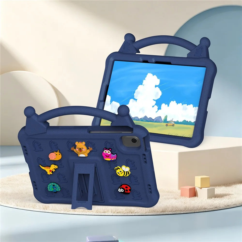 Cartoon EVA Tablet Case for Samsung Galaxy Tab S11 / Tab S10 FE / Tab S10 Lite / Tab S9 / Tab S8 / Tab S7 / Xiaomi Pad 5 / Pad 5 Pro , Kickstand Kid-Friendly Shockproof Cover - Navy Blue - 7