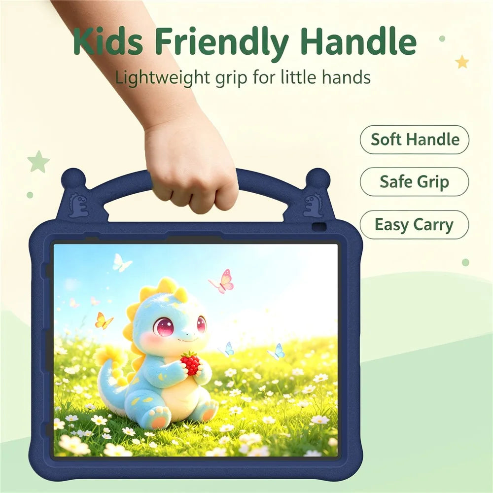 Cartoon EVA Tablet Case for iPad Air 13 (2026) / (2025) / (2024) / iPad Pro 13 (2025) / (2024) / iPad Pro 12.9 (2022) / (2021) / (2020) / (2018) , Kickstand Kid-Friendly Shockproof Cover - Navy Blue - 6