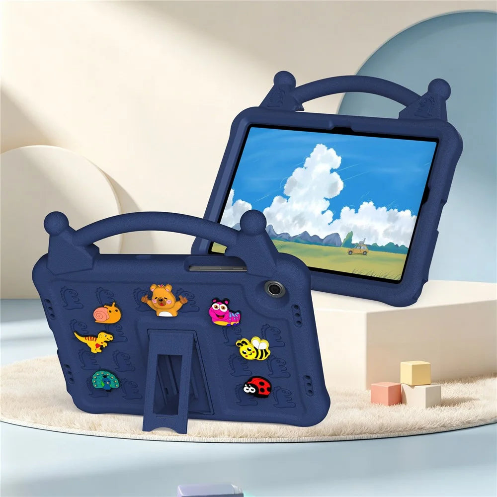 For Samsung Galaxy Tab A8 10.5 (2022) / (2021) Case Kickstand Kid-Friendly Shockproof Cartoon EVA Tablet Cover - Navy Blue - 7