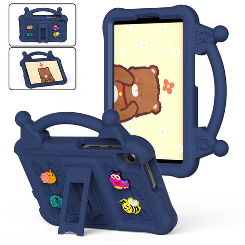 Cartoon EVA Tablet Case for Samsung Galaxy Tab A11 / Tab A9 / Tab A7 Lite 8.7-inch / Tab A 8.0 (2019) / Tab A 8.0 (2019) SM-T290 (Wi-Fi) / Lenovo Tab K9 , Kickstand Kid-Friendly Shockproof Cover - Navy Blue - 1