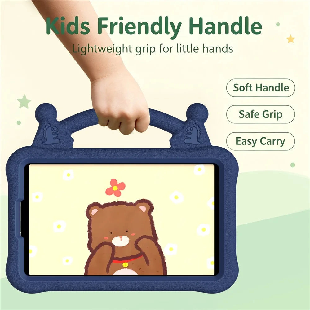 Cartoon EVA Tablet Case for Samsung Galaxy Tab A11 / Tab A9 / Tab A7 Lite 8.7-inch / Tab A 8.0 (2019) / Tab A 8.0 (2019) SM-T290 (Wi-Fi) / Lenovo Tab K9 , Kickstand Kid-Friendly Shockproof Cover - Navy Blue - 6