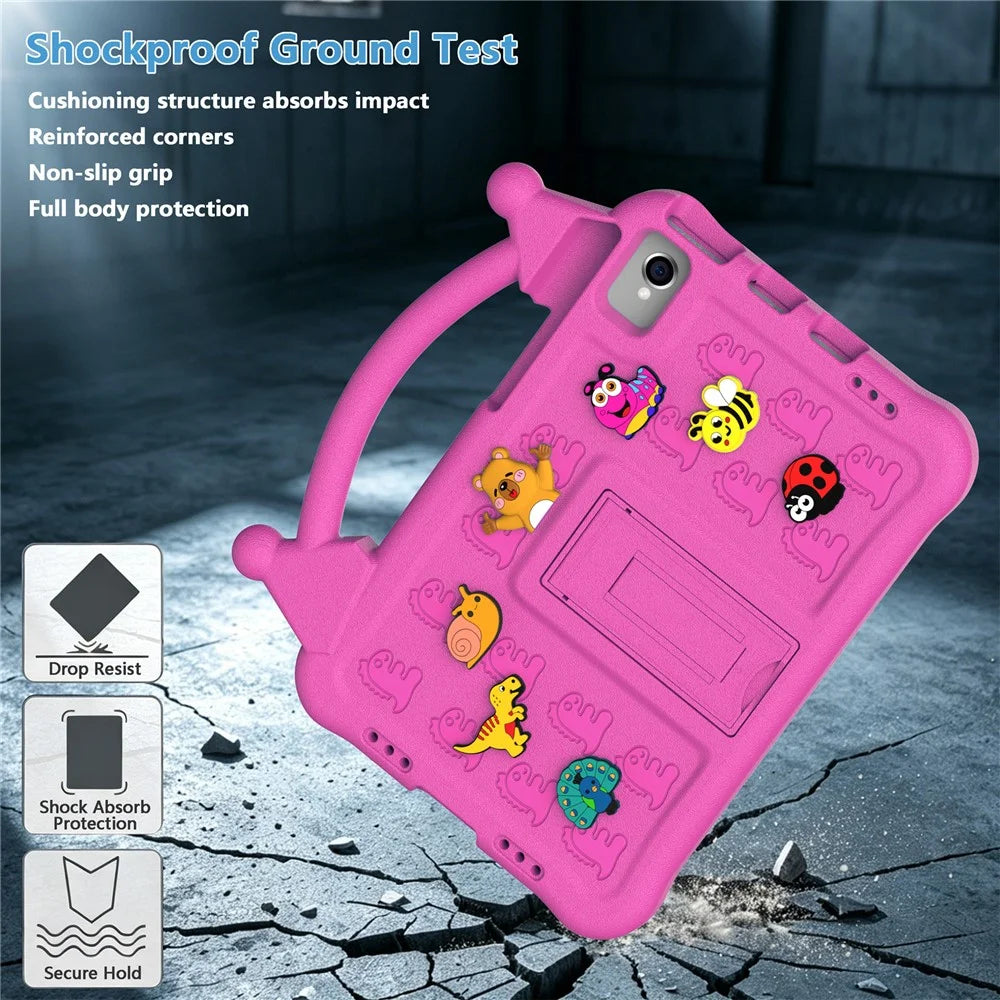 Cartoon EVA Tablet Case for Samsung Galaxy Tab S6 Lite (2024) / (2022) / (2020) / Tab S6 / Tab S5e SM-T720 / Huawei MatePad SE 10.4-inch 2022 / MatePad 10.4 (2022) / (2020) / Honor Pad V7 / Lenovo Tab M10 Plus / Tab K10  - Rose - 4