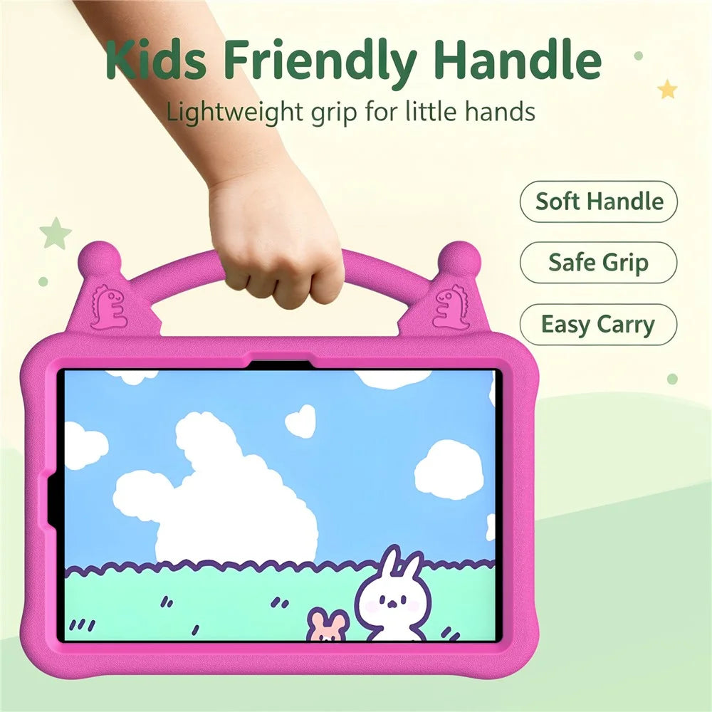 Cartoon EVA Tablet Case for Samsung Galaxy Tab S6 Lite (2024) / (2022) / (2020) / Tab S6 / Tab S5e SM-T720 / Huawei MatePad SE 10.4-inch 2022 / MatePad 10.4 (2022) / (2020) / Honor Pad V7 / Lenovo Tab M10 Plus / Tab K10  - Rose - 6