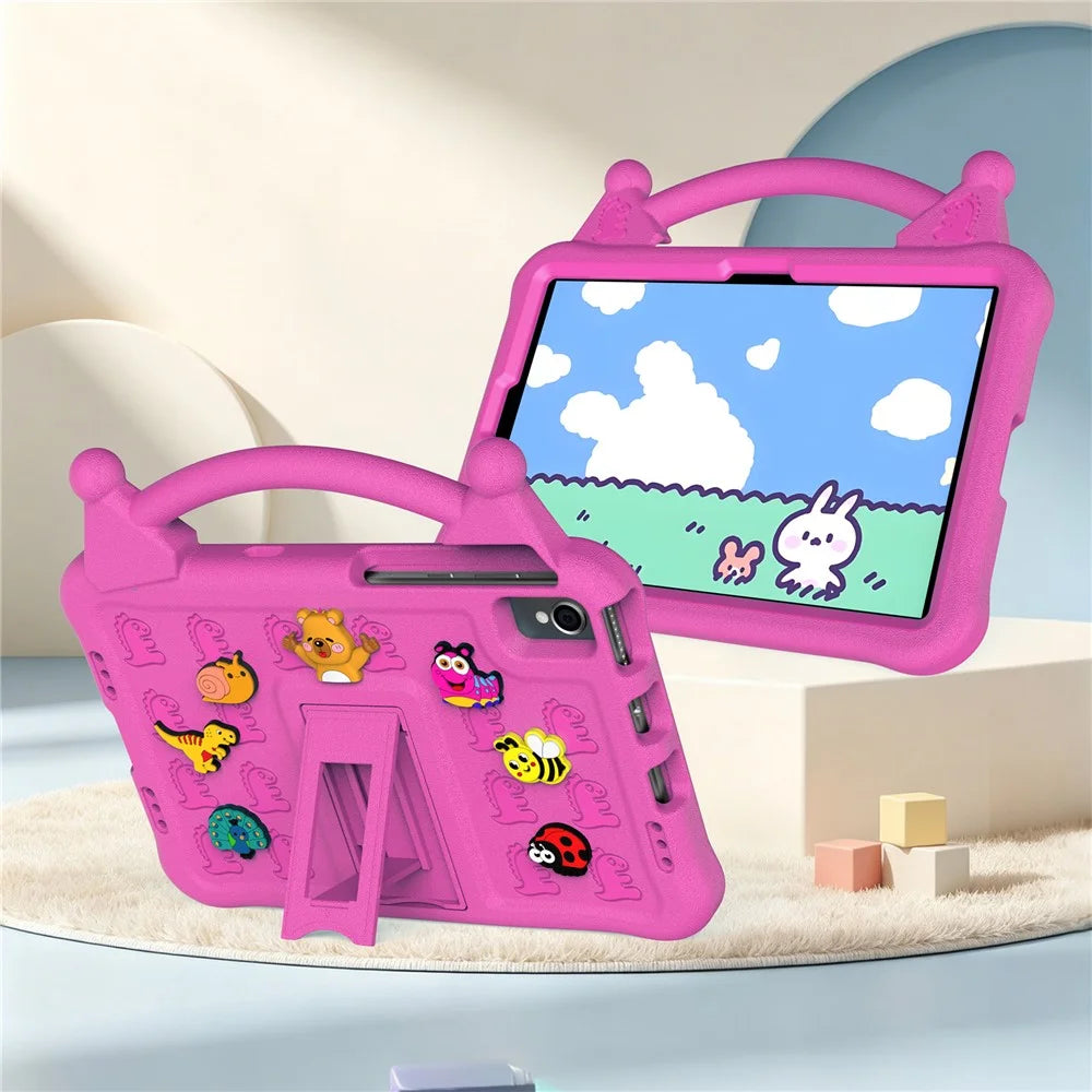 Cartoon EVA Tablet Case for Samsung Galaxy Tab S6 Lite (2024) / (2022) / (2020) / Tab S6 / Tab S5e SM-T720 / Huawei MatePad SE 10.4-inch 2022 / MatePad 10.4 (2022) / (2020) / Honor Pad V7 / Lenovo Tab M10 Plus / Tab K10  - Rose - 7