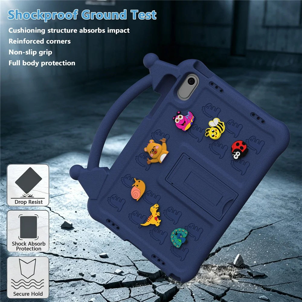 Cartoon EVA Tablet Case for Samsung Galaxy Tab A11+ / Tab A9+ / Honor Pad X9 / Pad X8a / Pad X8b , Kickstand Kid-Friendly Shockproof Cover - Navy Blue - 4