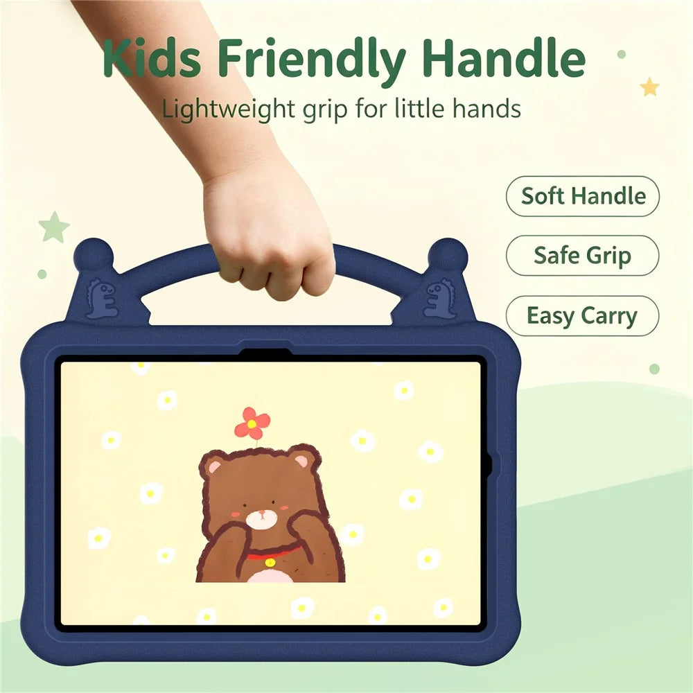 Cartoon EVA Tablet Case for Samsung Galaxy Tab A11+ / Tab A9+ / Honor Pad X9 / Pad X8a / Pad X8b , Kickstand Kid-Friendly Shockproof Cover - Navy Blue - 6