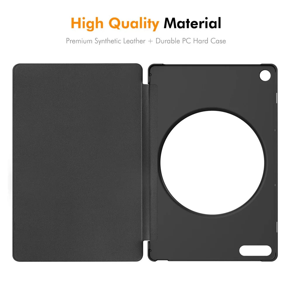 ENKAY HAT PRINCE for Lenovo Tab Plus Gen 2 Protective Case Leather + PC Shockproof Stand Tablet Cover - Blackish Green - 2