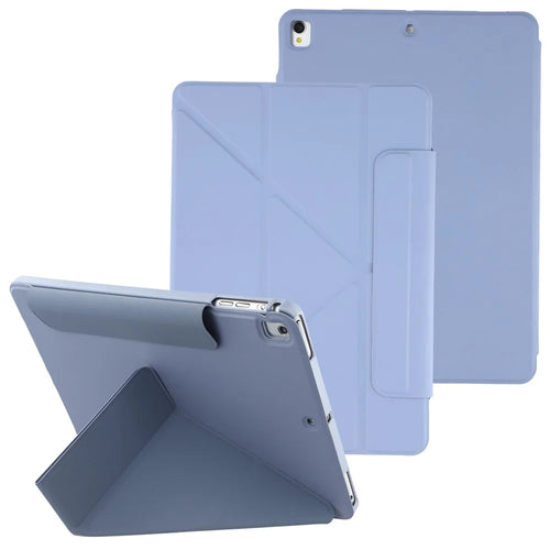 Tablet Case for iPad 9.7-inch (2018) / (2017) / Air 2 / Air (2013) , Y-Fold Stand PU Leather + TPU Shockproof Cover - Purple - 1