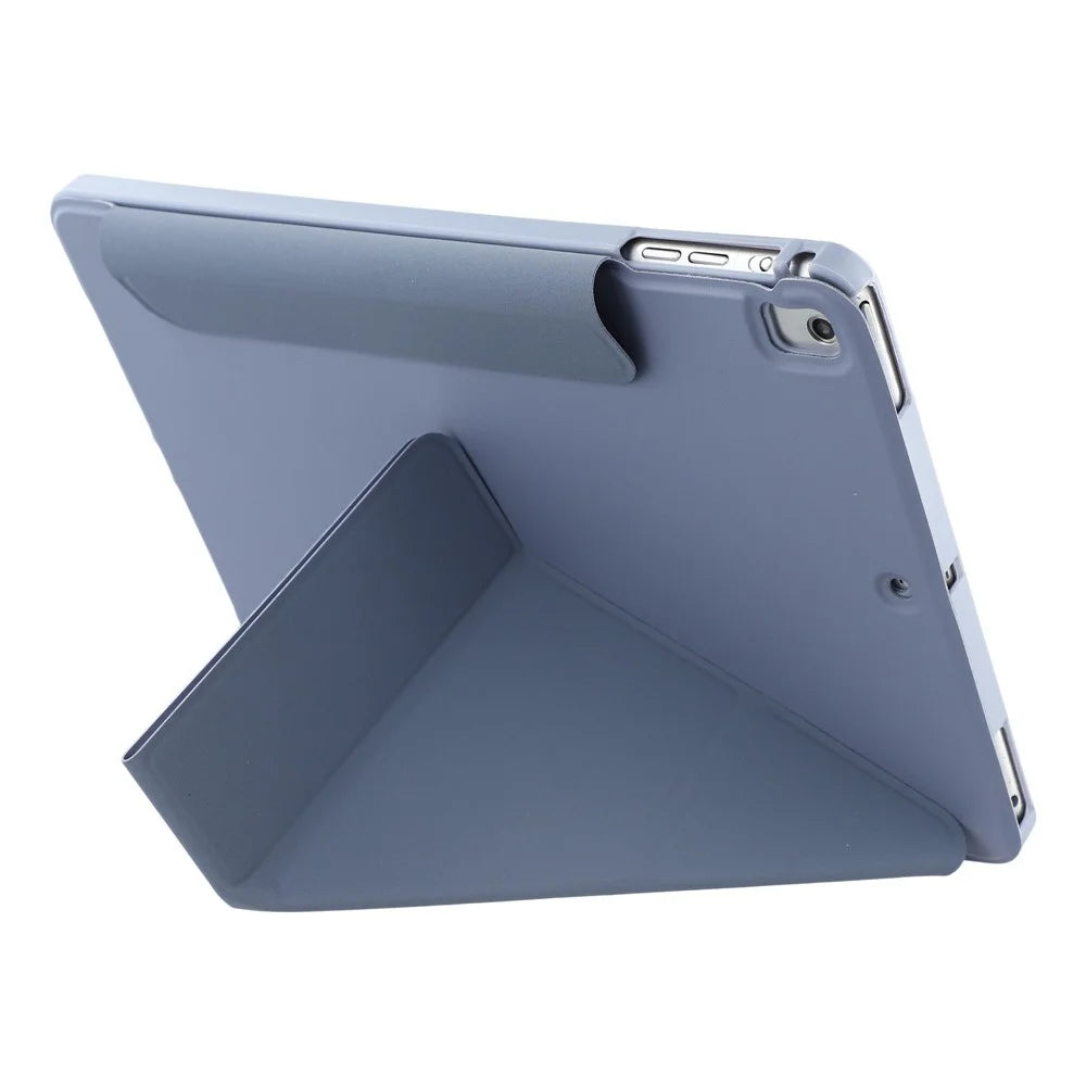 Tablet Case for iPad 9.7-inch (2018) / (2017) / Air 2 / Air (2013) , Y-Fold Stand PU Leather + TPU Shockproof Cover - Purple - 3