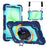 For Samsung Galaxy Tab A11 / Tab A9 Case Kickstand PC + Silicone Shockproof Cover with Hand Strap / Shoulder Strap - Navy Blue+Sky Blue - 1